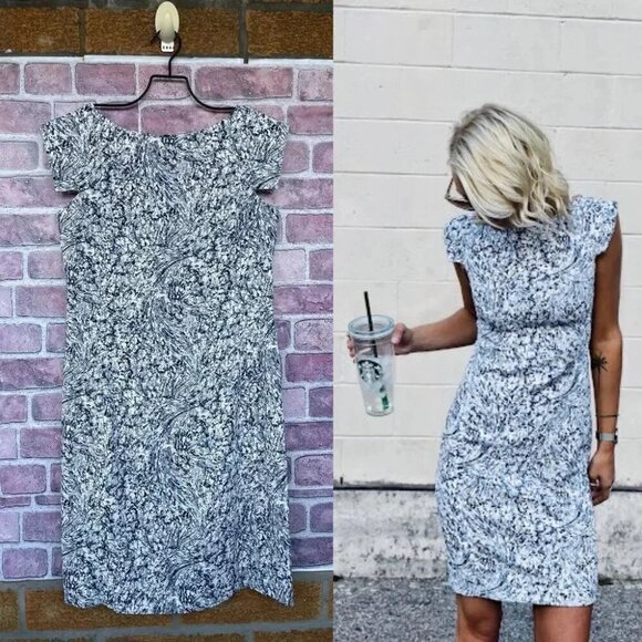 M.M.LaFleur Sarah 4.0 Dress in Indigo Marble size 8 - Picture 2 of 15